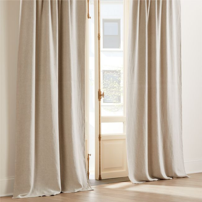 Natural EUROPEAN FLAX™-Certified Linen Blackout Window Curtain Panel 48""x108 | CB2