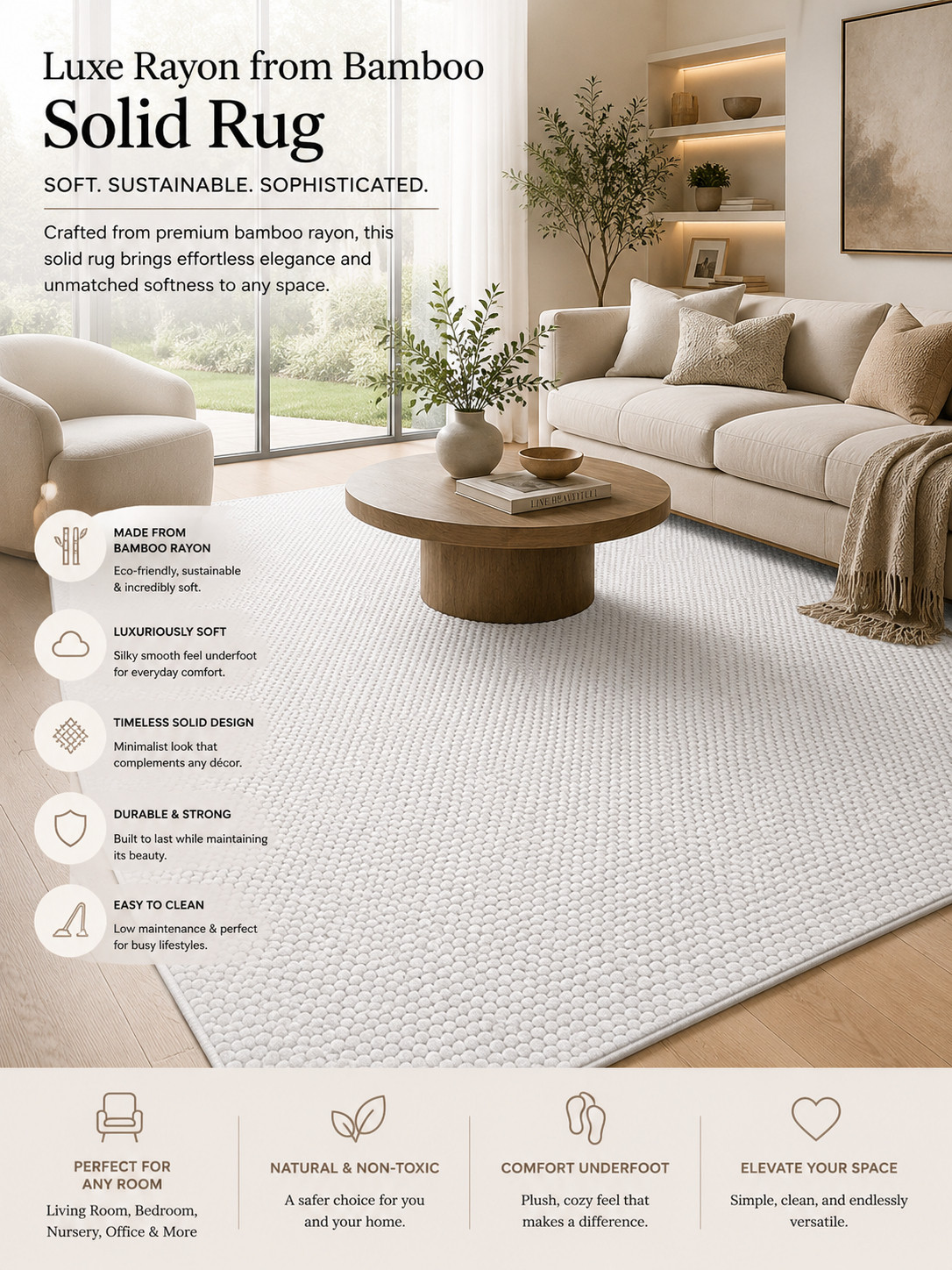 This rug is the definition of clean luxury ✨
The soft ivory texture and minimalist design make any space feel brighter, calmer, and instantly more elevated.

I love how subtle but expensive this looks — the perfect neutral rug for layering a cozy, designer-style interior 🤍

Simple, timeless, and effortlessly beautiful.

#ltkhome #neutralhome #luxuryinteriors #homedecor #ruglove 

 #LTKHome