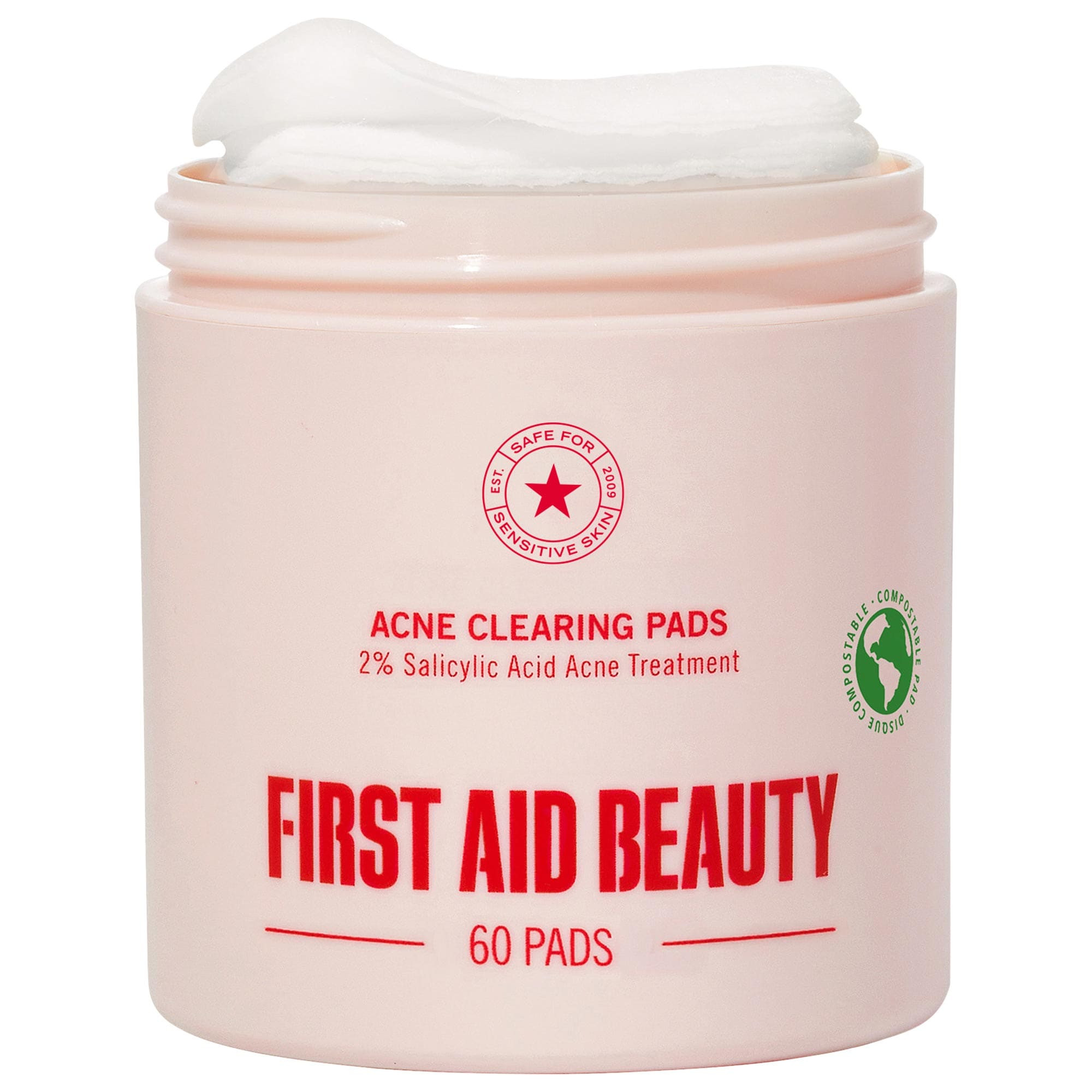 First Aid Beauty Acne Clearing Pads - 2% Salicylic Acid Acne Treatment 60 pads/pack | Sephora (US)