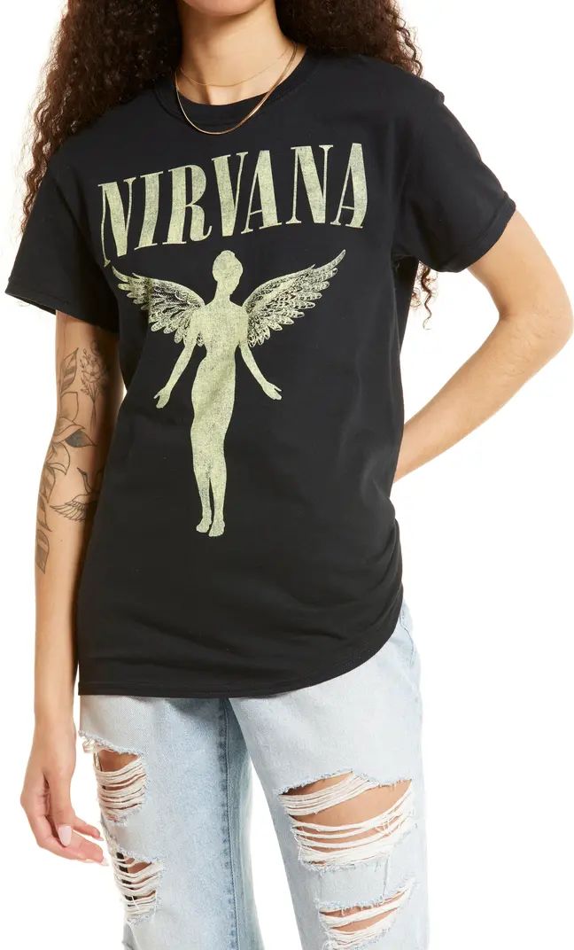 Live Nation Graphic Tees Nirvana Vintage Distressed Graphic Tee | Nordstrom | Nordstrom