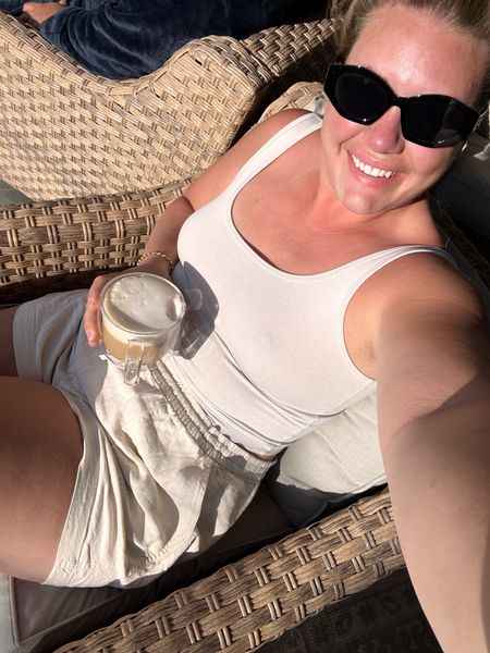 These linen shorts are back this summer and I love them so much! A drawstring style. The length is perfect + they come in tons of colors! I prefer the xl or xxl for a more flowy fit.

My tank runs tts.

#LTKMidsize #LTKFindsUnder50 #LTKActive