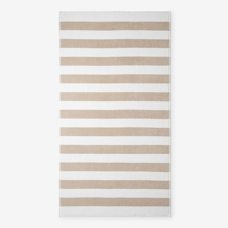 Classic Cabana Stripe Beach Towel - Beige, Size 39 x 70, Cotton | The Company Store | The Company Store