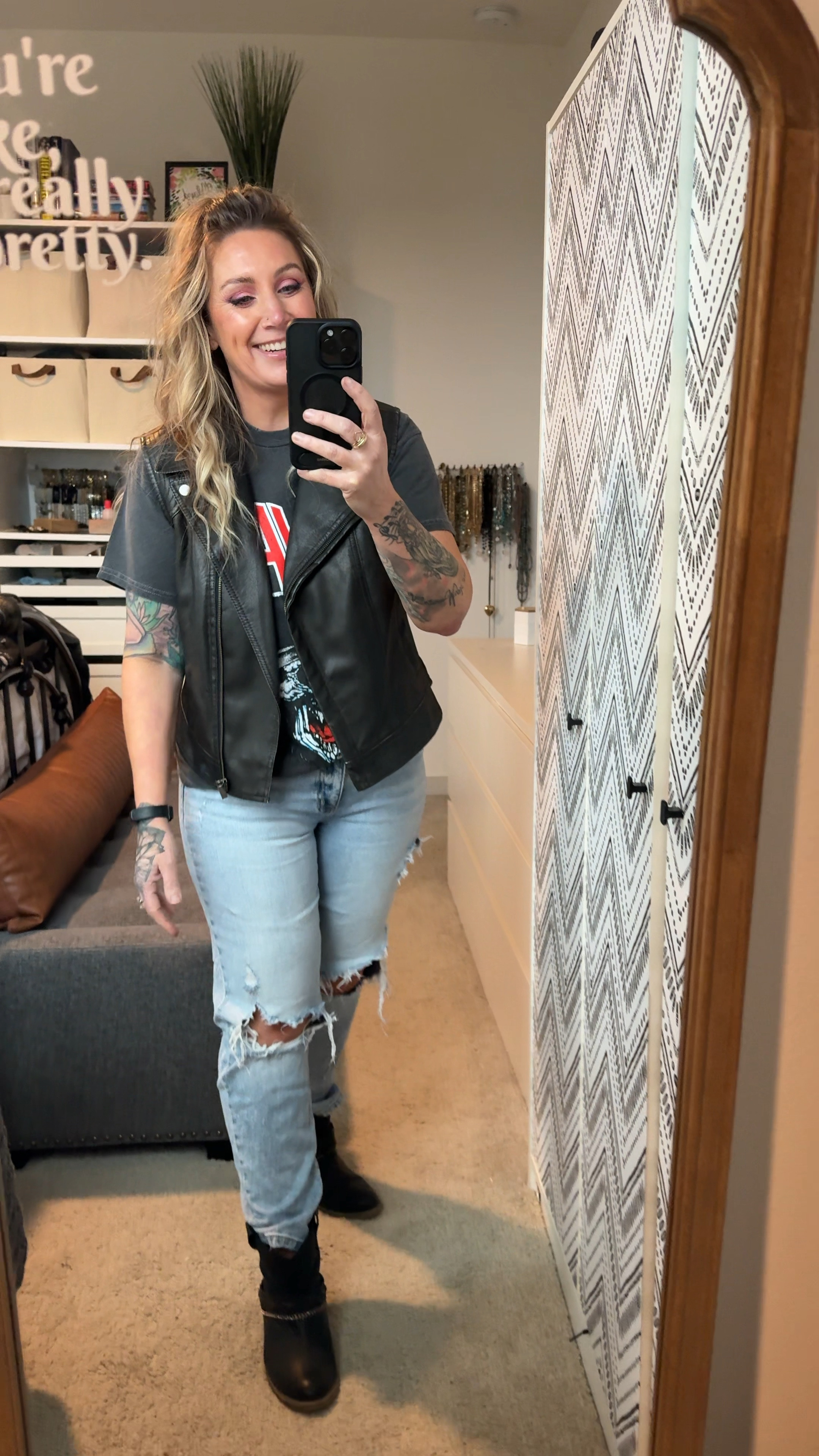 Snagged some band tees and styled them for you for any upcoming concerts or events! Size M in this but runs a little small. 

#concertteestyle #bandtee #styletip

#LTKfindsunder50 #LTKstyletip #LTKover40