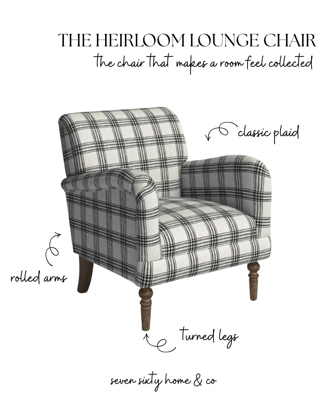 A plaid accent chair like this always makes a room feel a little more collected.

The rolled arms, turned wood legs, and classic neutral plaid pattern give it that cozy traditional look that works beautifully in English cottage homes, layered living rooms, moody offices, and warm transitional spaces. It feels like something you’d find in a quiet reading corner beside a stack of books and a linen throw blanket.

I especially love pieces like this for adding texture and pattern without overwhelming a space. The neutral tones make it easy to layer with vintage rugs, warm wood furniture, brass lighting, and soft cream upholstery.

One of those timeless accent chairs that instantly gives a room more character. 

 #LTKHome