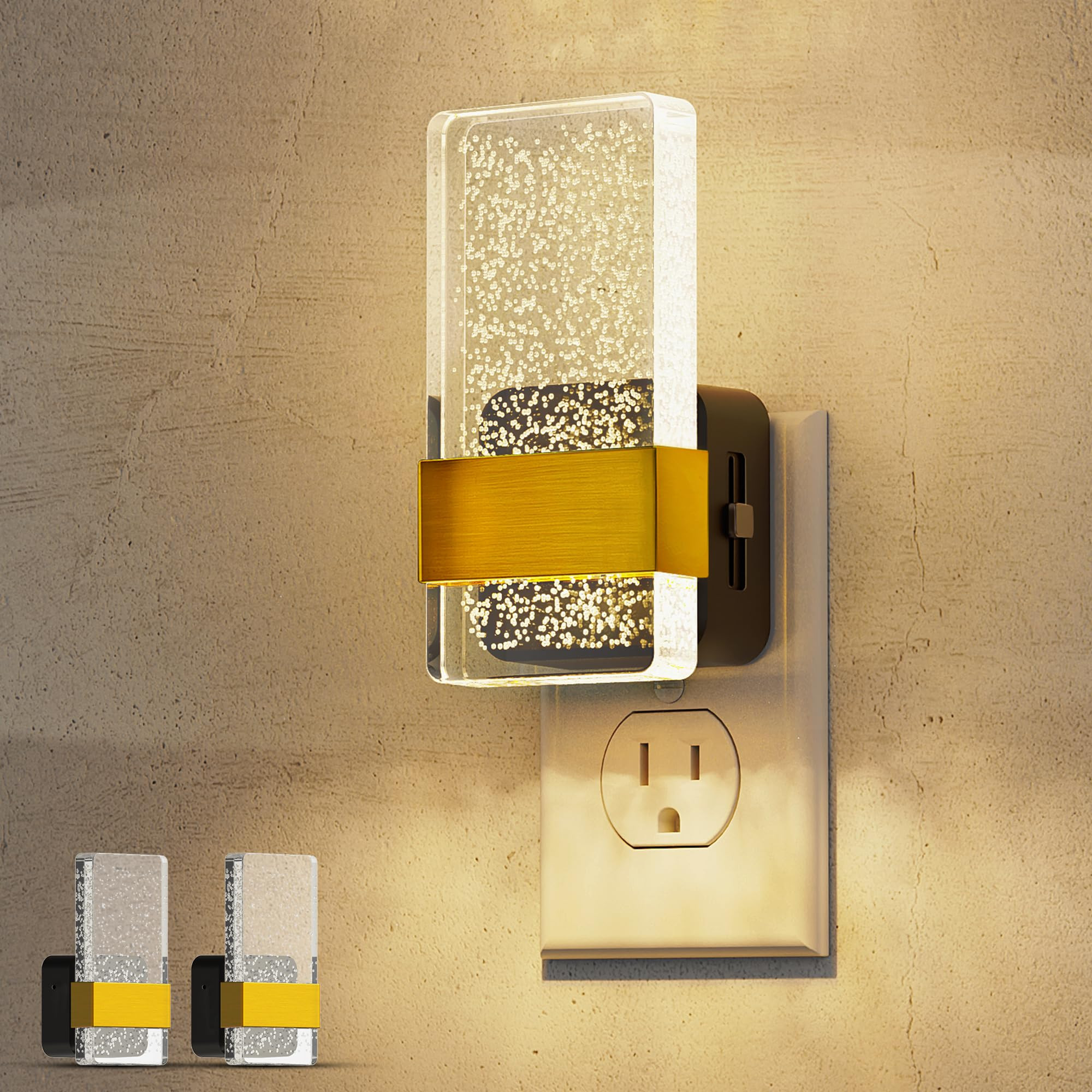 L LOHAS LED Night Lights Plug Into Wall [2 Pack], Decorative Night Light with Dusk-to-Dawn Sensor... | Amazon (US)