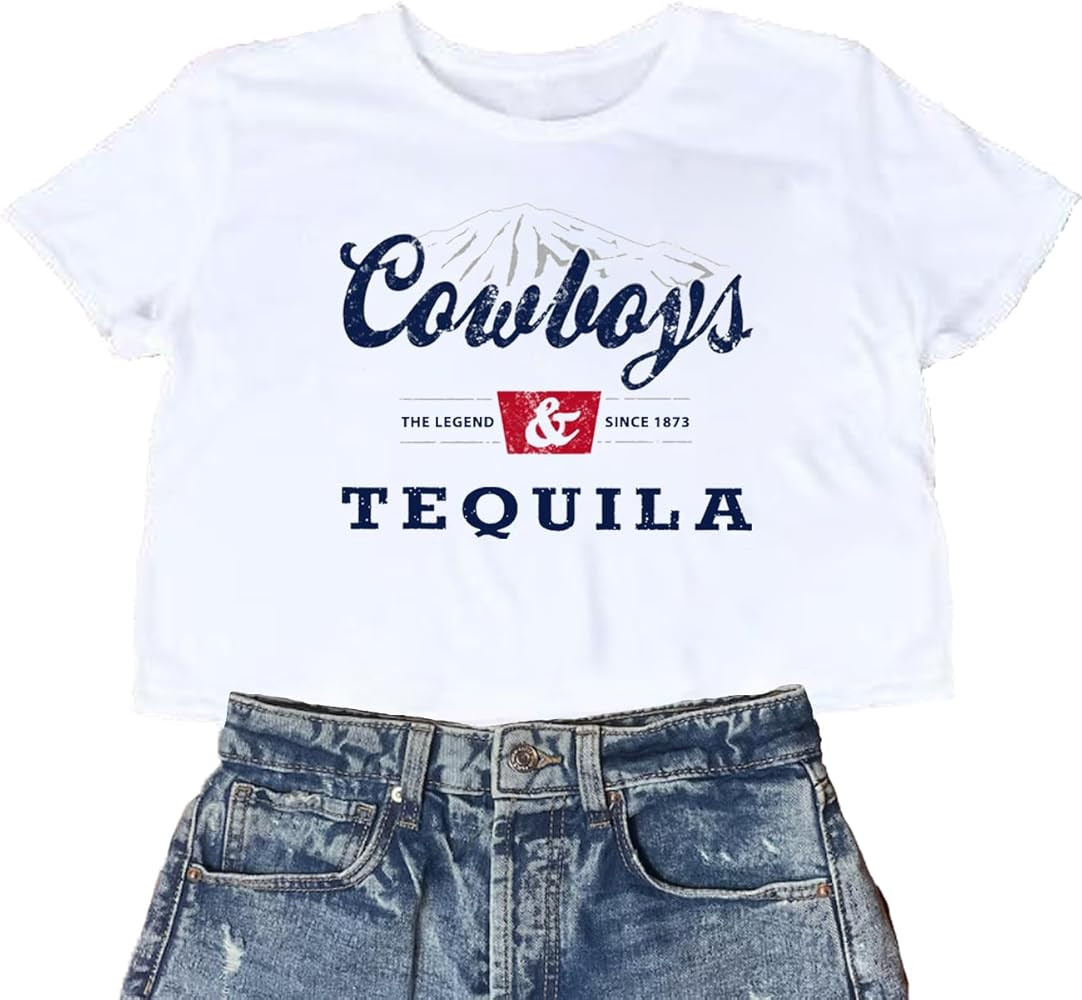 Country Music Cowboy Crop T Shirt Women Vintage Concert Tees Funny Western Rodeo Graphic Short Sl... | Amazon (US)