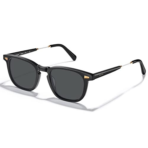 TSEBAN Black Acetate Retro Polarized Sunglasses for Women UV Protection, Handcrafted Square Eyewears Driving Ladies Sunnies | Amazon (US)