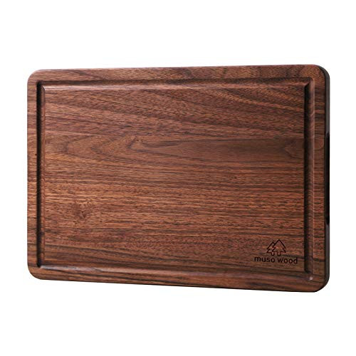 Muso Wood Walnut Cutting Board for Kitchen, Wooden Cutting Board with Juice Groove and Side Handle, Wood Board for Food and Charcuterie (16 x 11 in) | Amazon (US)