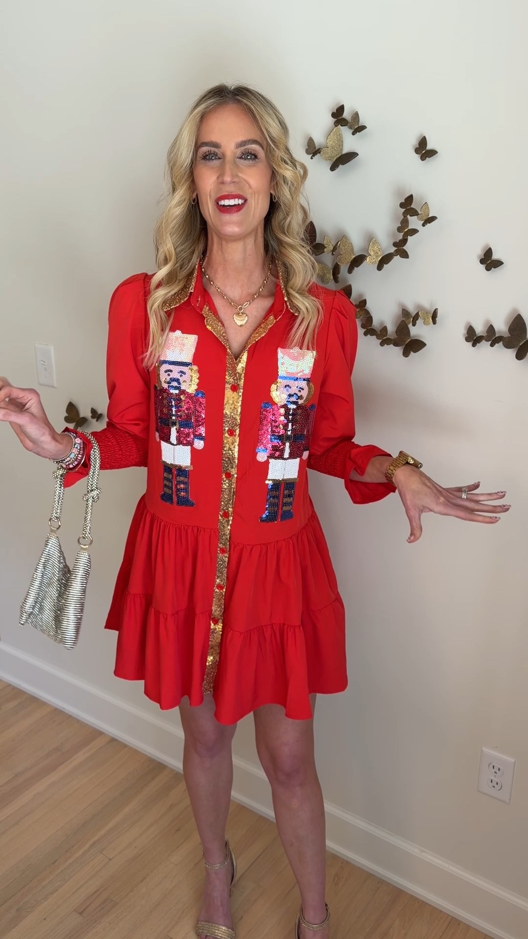 Amazon designer look for less holiday sequin dress! This is the cutest Nutcracker sequin dress for the holidays! Amazon holiday party outfit idea