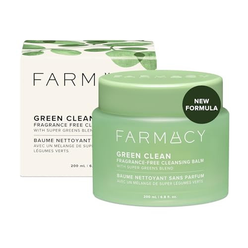 Farmacy Makeup Remover Cleansing Balm - Green Clean Waterproof Makeup Remover + Oil Based Cleanser - Newly Formulated Double Cleanser with Plant Based Waxes + Upcycled Moringa - Fragrance Free (200ml) | Amazon (US)