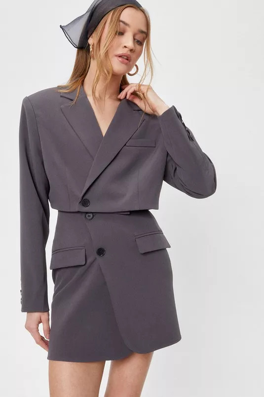Shoulder Pad Cropped Tailored Blazer | Nasty Gal (US)