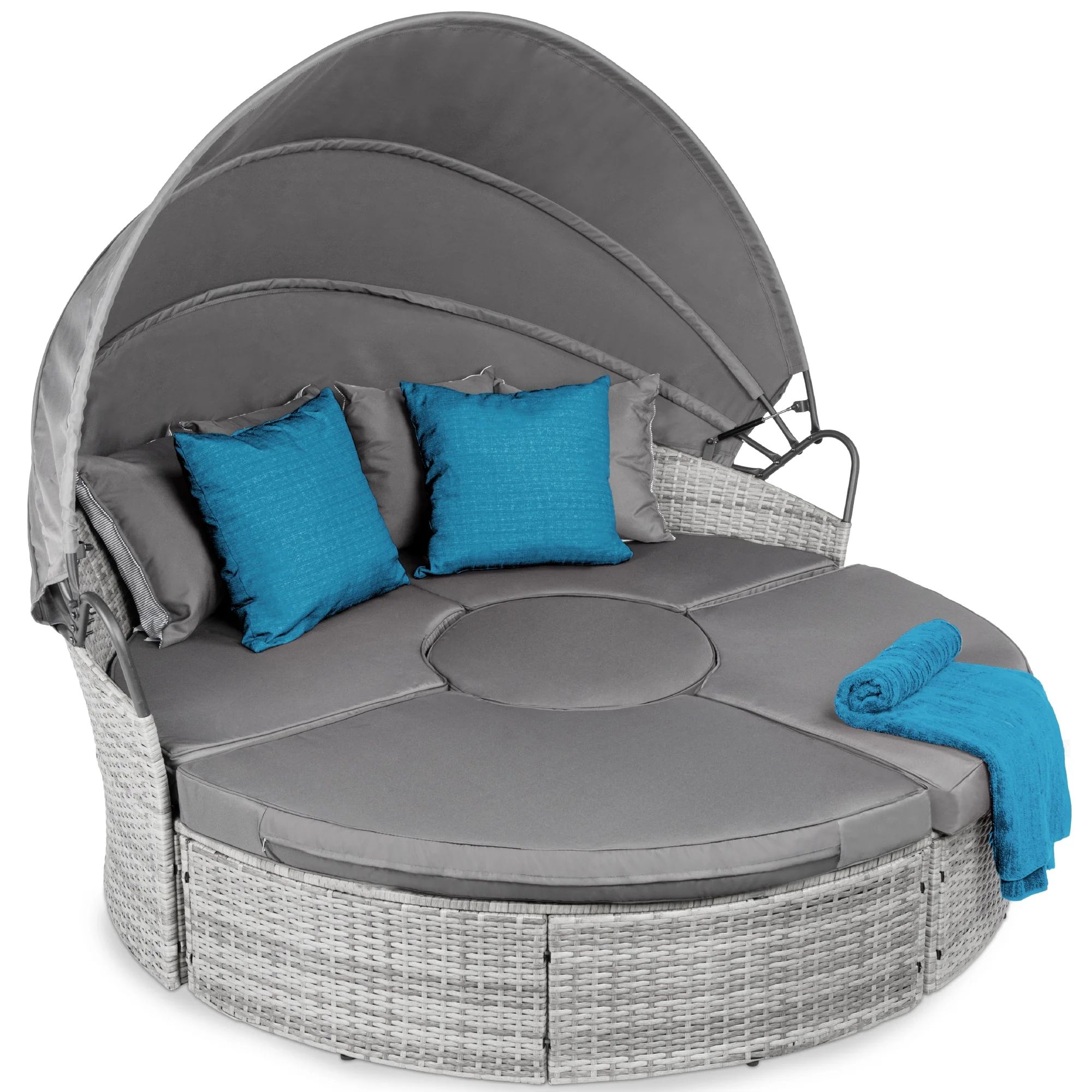 Best Choice Products 5-Piece Modular Patio Wicker Daybed Sectional w/ Adjustable Seats, Retractab... | Walmart (US)