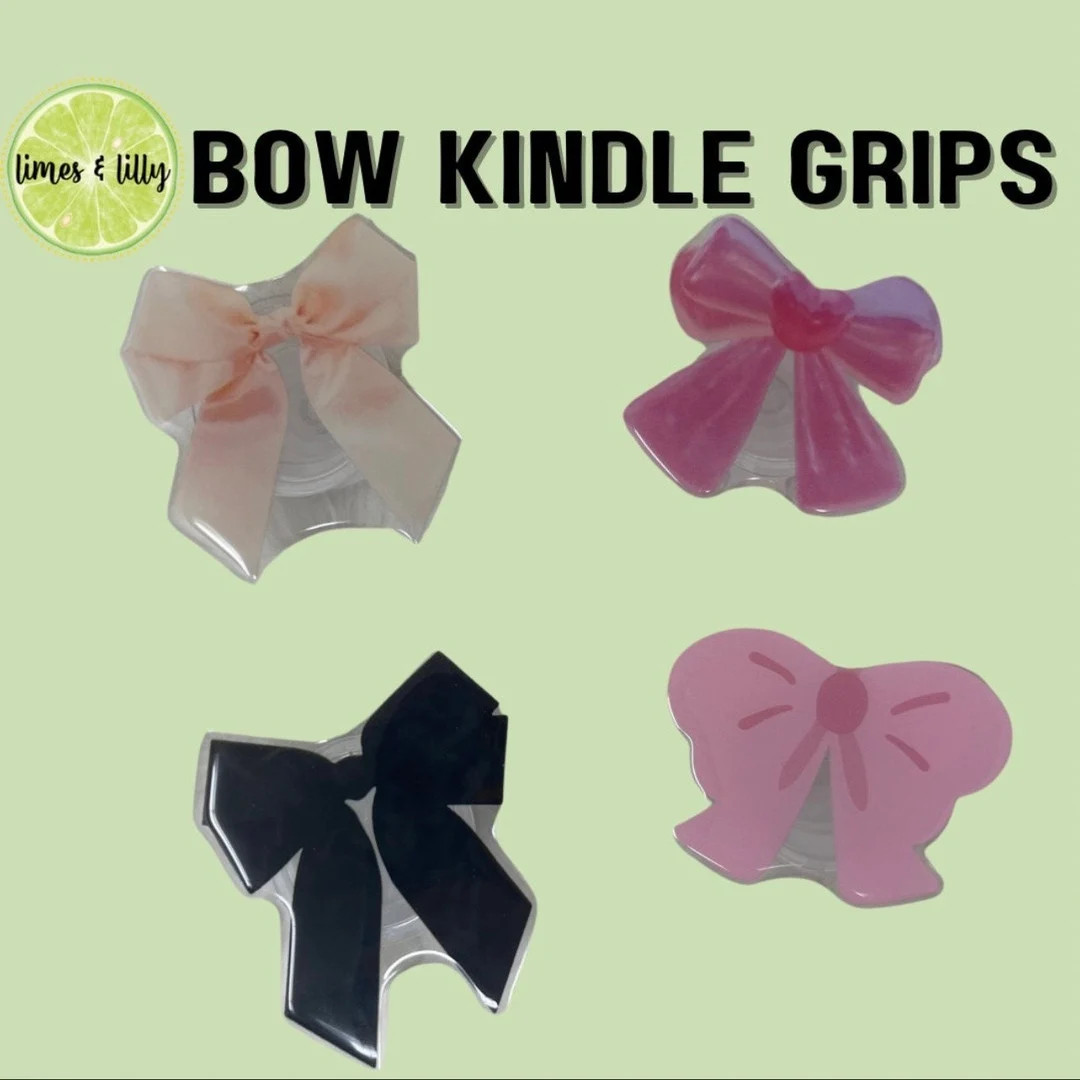 Coquette Bow Kindle Grip Bow Phone Grip Pink Bow Black Bow Cream Bow Cute Kindle Grip Phone Stand... | Etsy (US)