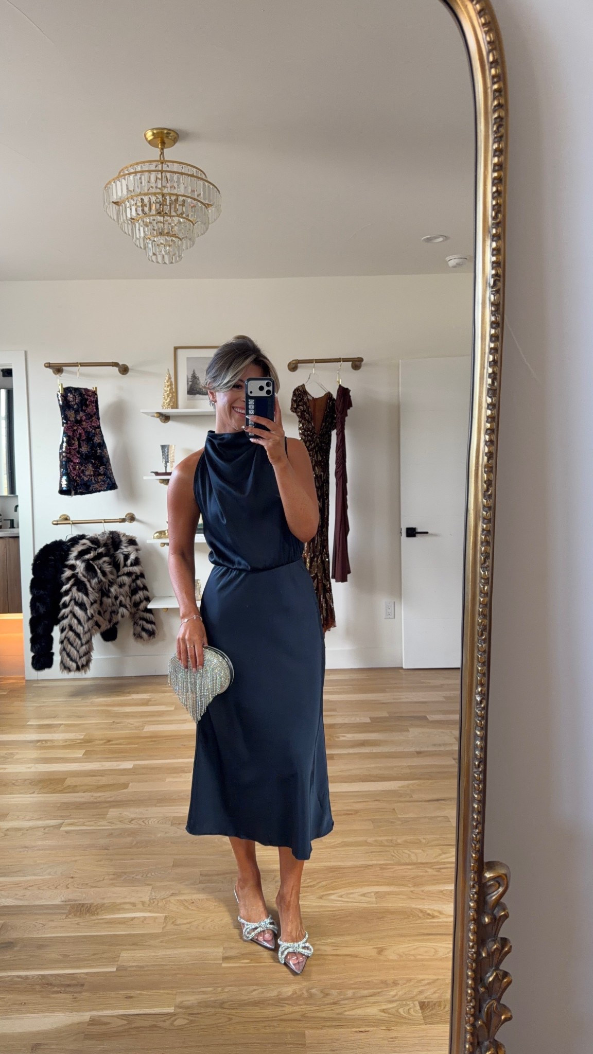 Walmart navy blue satin halter holiday event dress 

Electric picks code: emerson20

Wearing a small

Wedding guest 
Navy blue satin
Midi
Holiday event
Special occasion
Halter dress 

#LTKHoliday #LTKParties #LTKFindsUnder100