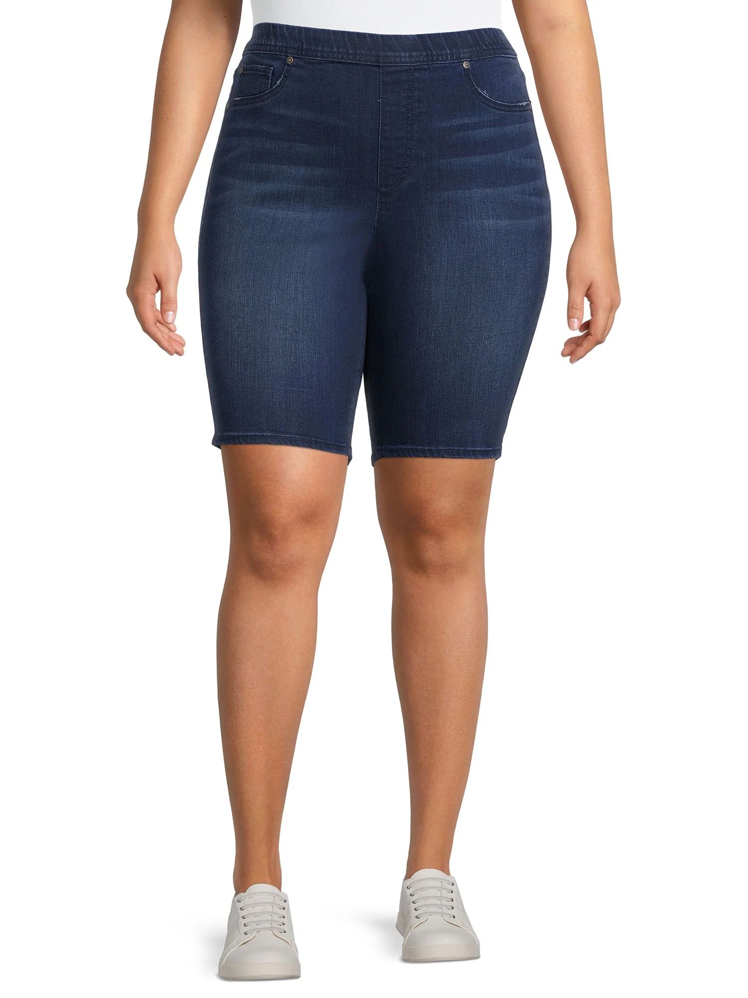 Terra & Sky Women's Plus Size Pull On Bermuda Shorts | Walmart (US)