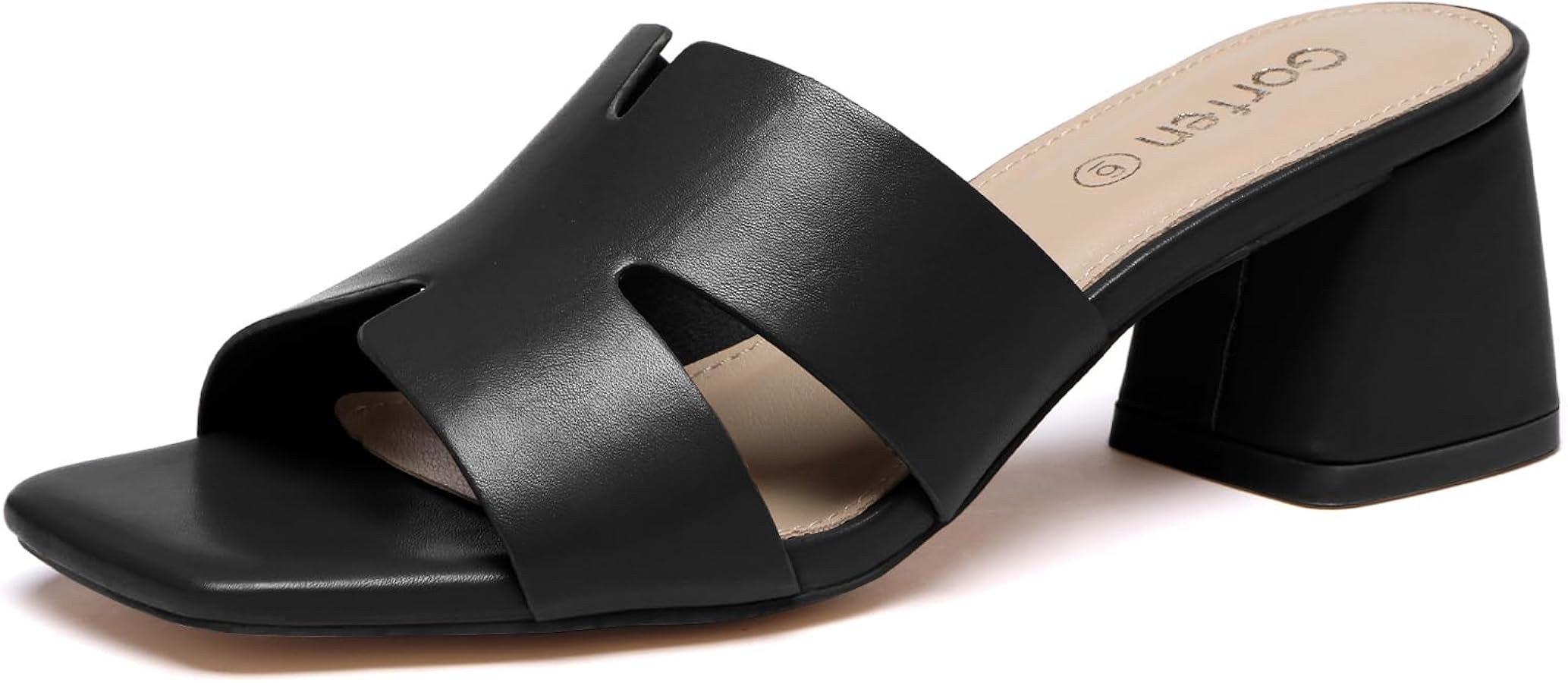 Women's Square Open Toe Sandals Low Block Chunky Heel Slip on Comfortable Casual Sandals for Dail... | Amazon (US)