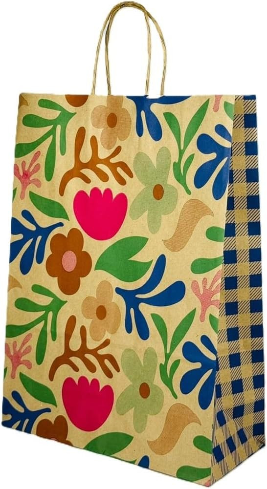 Sacola Kraft Natural - Flores 17,5x8,5x21,5 c/10un | Amazon (BR)