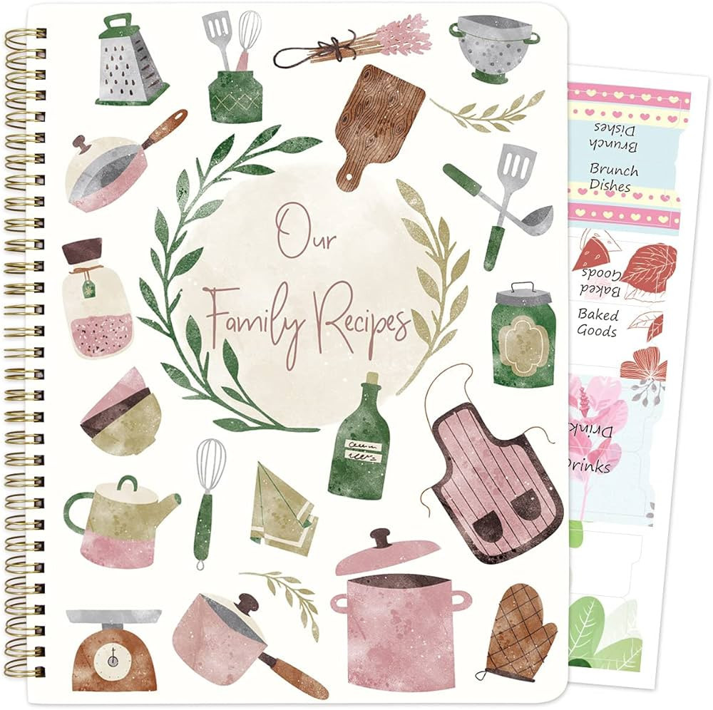 ceiba tree Recipe Book to Write in Your Own Recipes Family Blank Cookbook with Tabs Stickers 8.5"... | Amazon (US)