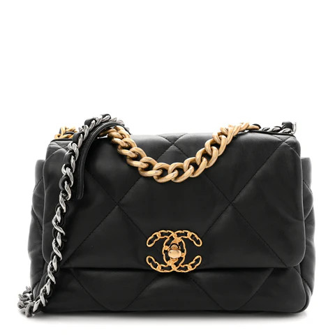 Lambskin Quilted Medium Chanel 19 Flap Black
 | FASHIONPHILE (US)