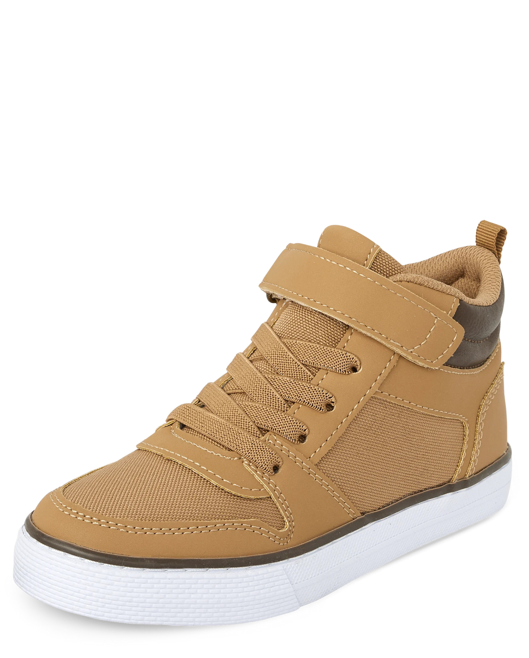 Boys Contrast Cuff High Top Sneakers - TAN | The Children's Place | The Children's Place