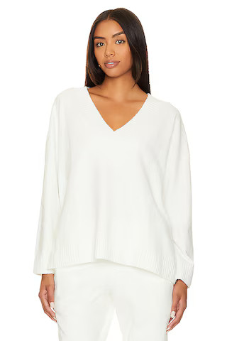 eberjey Boucle V-Neck Top in Ivory from Revolve.com | Revolve Clothing (Global)