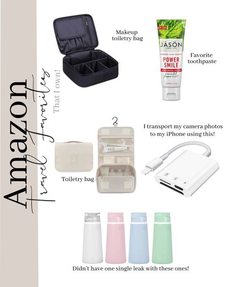 Favorite travel essentials that I owe. 

| travel tubes | toothpaste | travel bags | makeup bags | toiletries | toiletry bag | camera essentials | travel influencer | 

#LTKitbag #LTKtravel #LTKbeauty