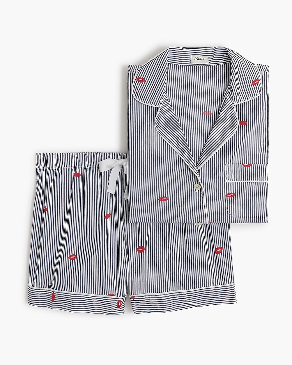 Short-sleeve cotton short pajama set | J.Crew Factory