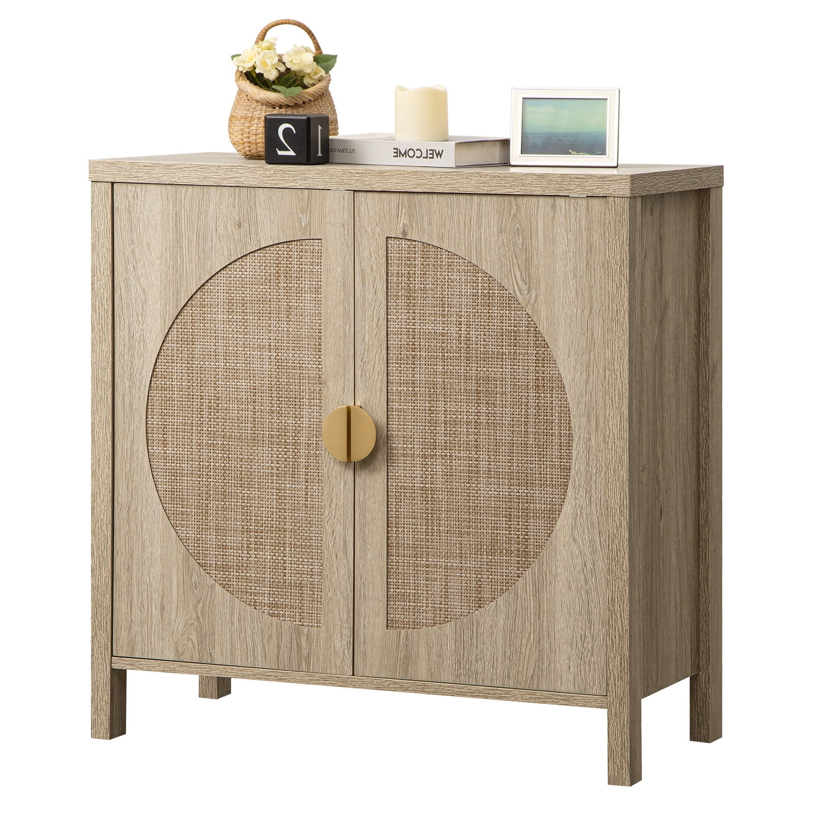 Sanspredet Rattan Sideboard Storage Cabinet , Accent Cabinets with Doors Buffet Cupboard Credenza... | Walmart (US)