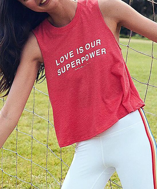 Spiritual Gangster Women's Tube & Crop Tops wht_white - White Side-Stripe 'Superpower' Track Crop Le | Zulily