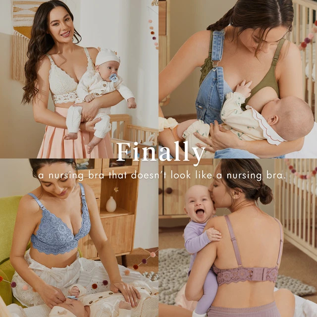 MOMANDA Sexy Maternity Nursing Bralette Wire Free Lightly Lined Women's Lace Bra Pregency Lingeri... | AliExpress (US)