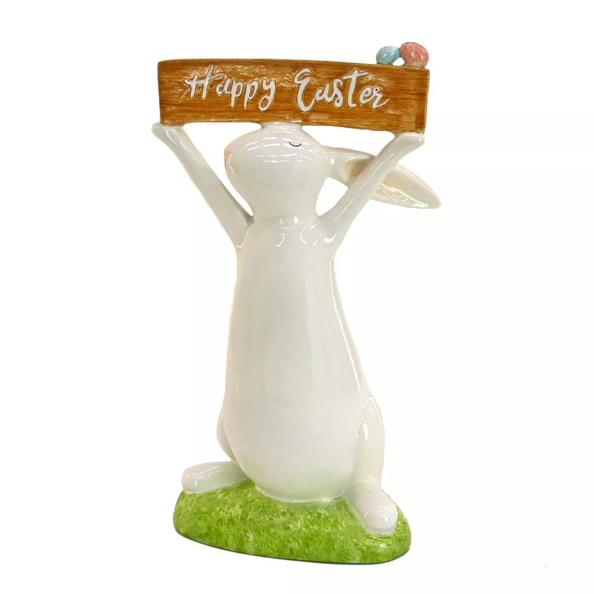 National Tree Company Easter Bunny with Sign Table Decoration, White, Easter Collection, 11 Inche... | Target