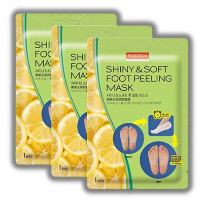 PUREDERM Shiny & Soft Foot Peeling Mask | Shiny & Soft Foot Peeling Mask is a foot exfoliant plus treatment - (Pack of 3 pairs) | Target