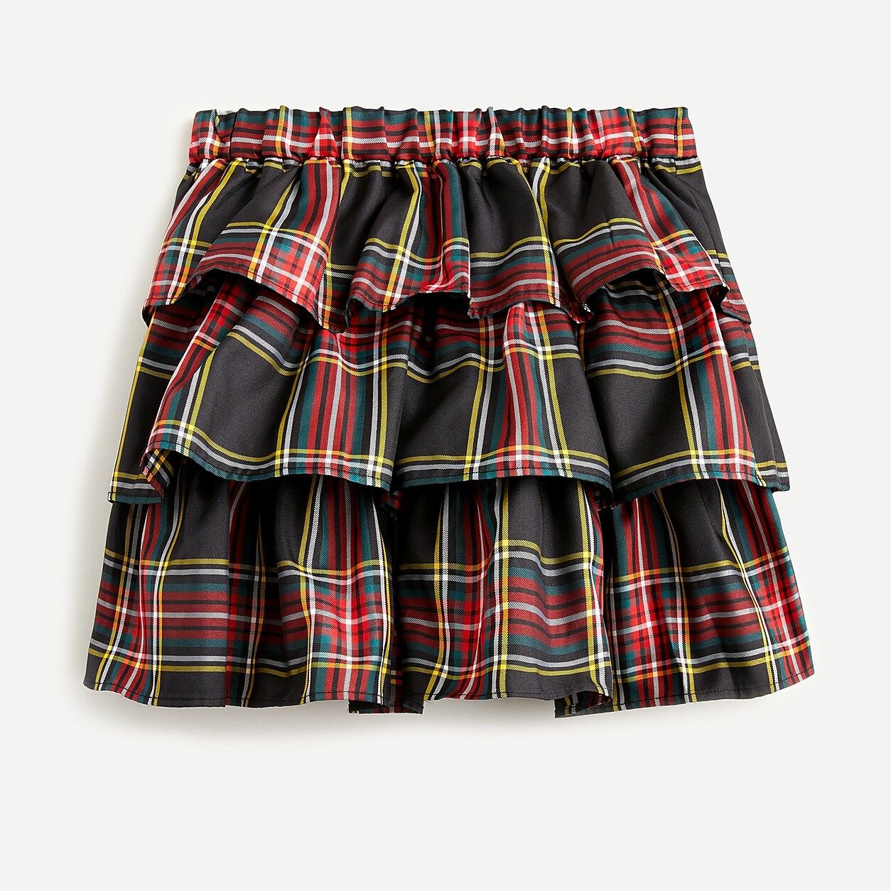 Girls' tiered skirt in Stewart tartan | J.Crew US