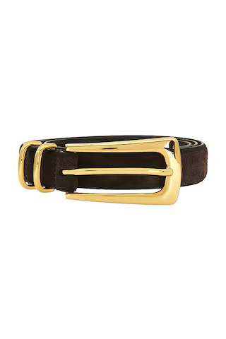 Elongated Buckle Belt in Cark Carob | Revolve Clothing (Global)