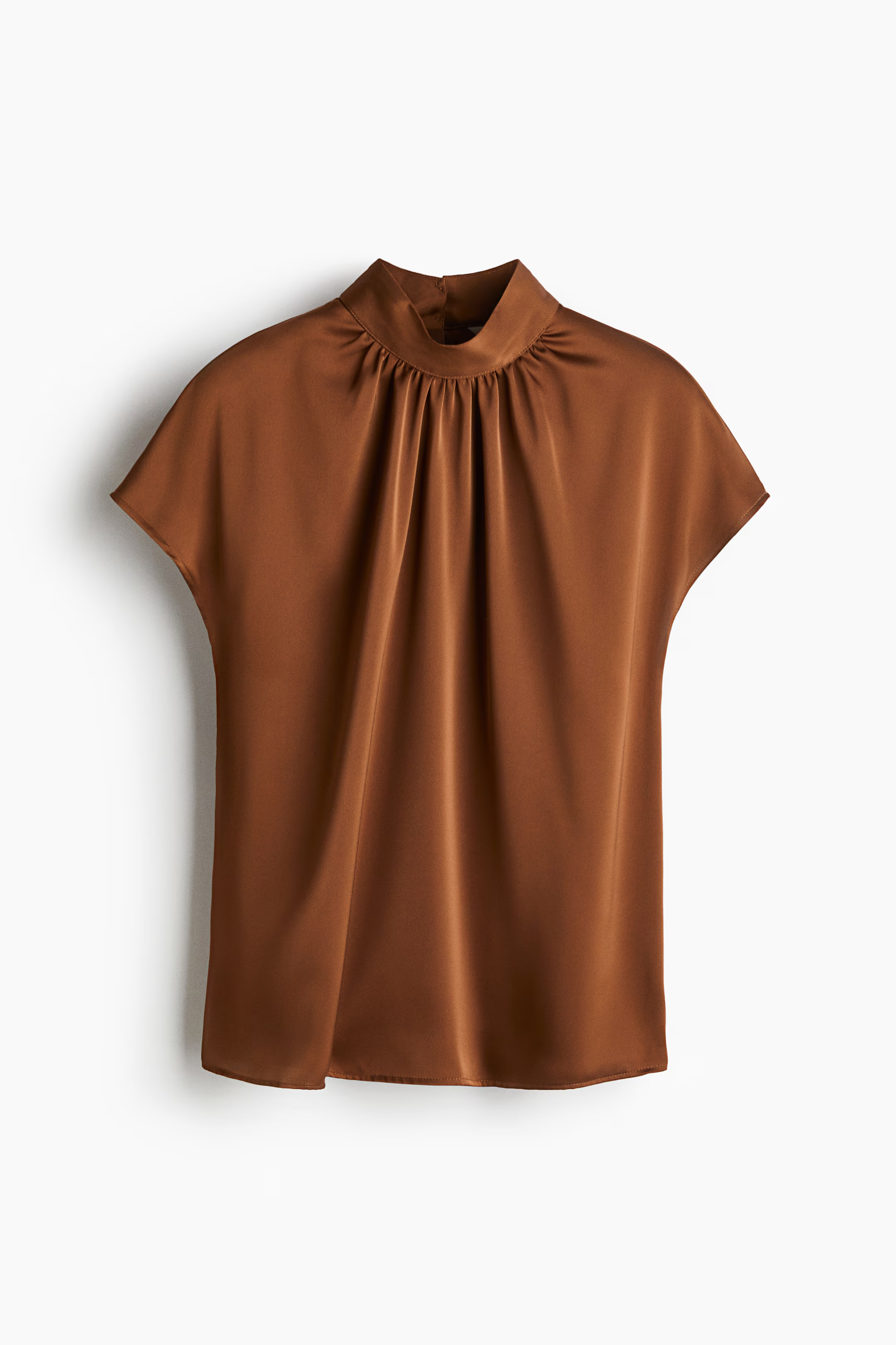 Stand-collar satin blouse | H&M (UK, MY, IN, SG, PH, TW, HK)
