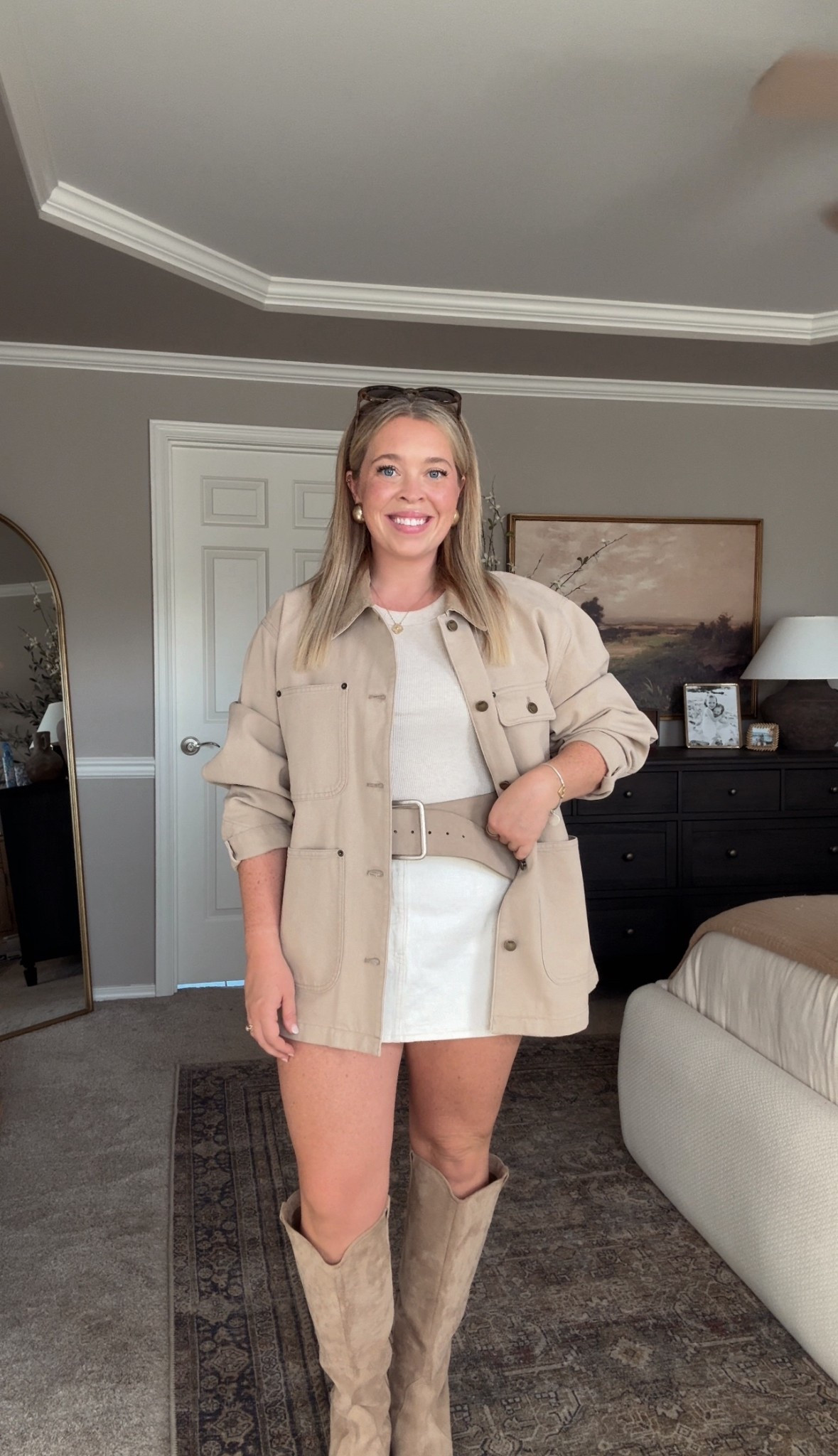 Midsize Neutral Fall Outfit 🤎🤍 Barn Jacket and Boots outfit 👢🍂🍁 Boots are last season so I linked a similar pair from the same brand! Size 10/12 | Large | 5’4"

#LTKFindsUnder100 #LTKMidsize #LTKSeasonal