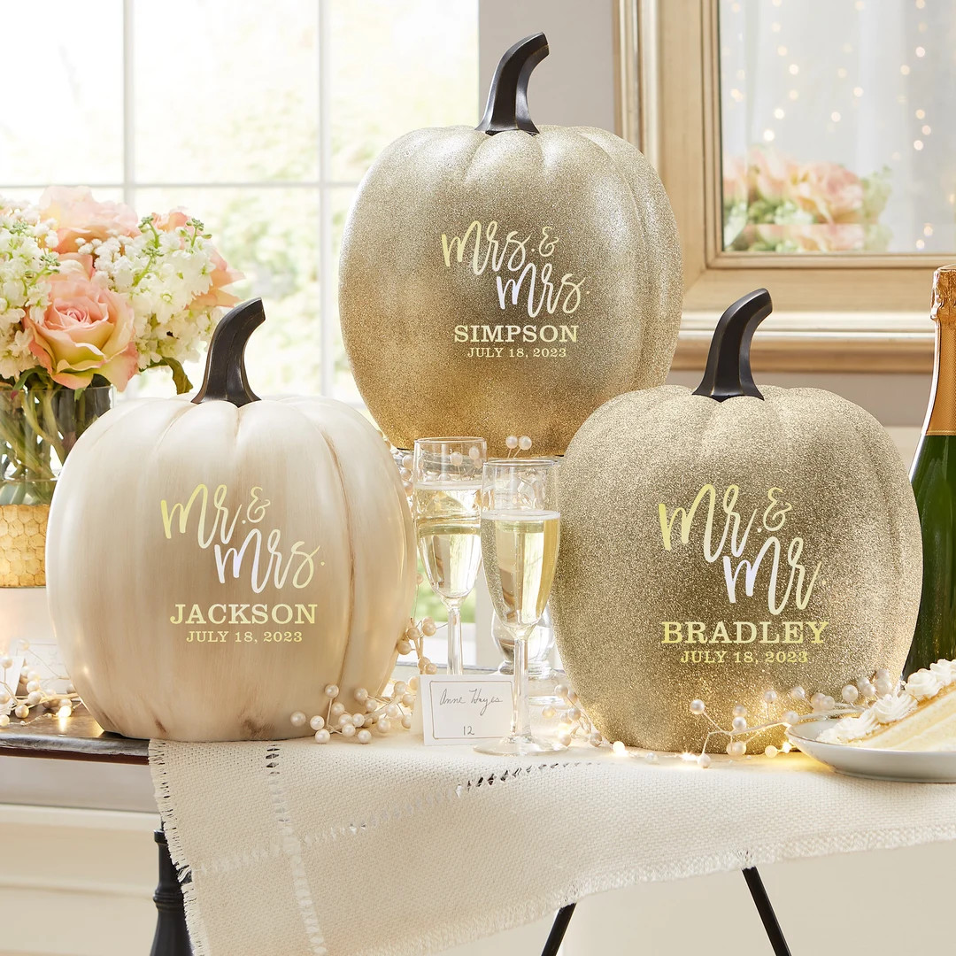 Personalized Light-up Wedding Pumpkin for Couples Fall - Etsy | Etsy (US)