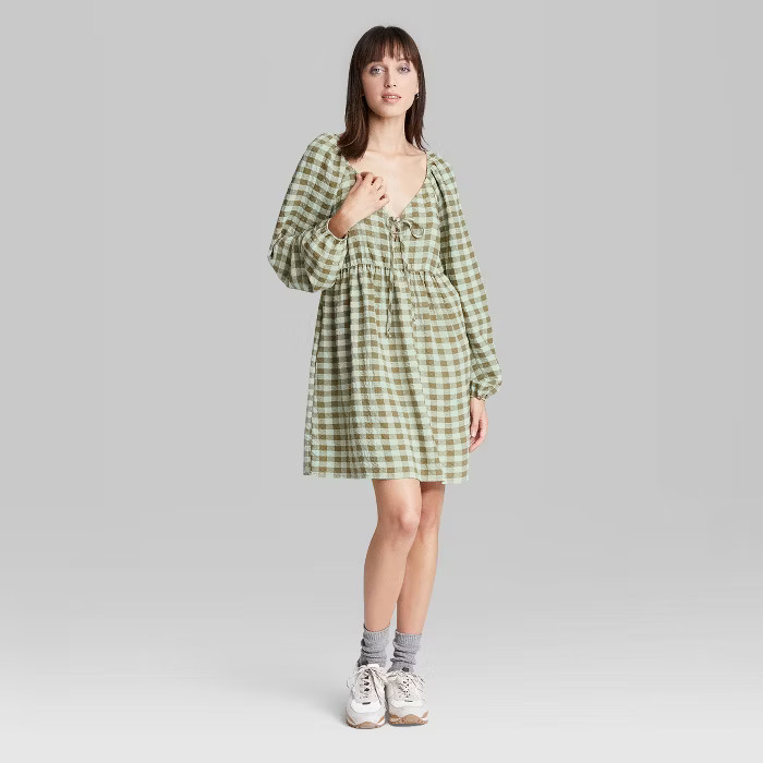 Women's Long Sleeve Tie-Front Muse Dress - Wild Fable™ | Target