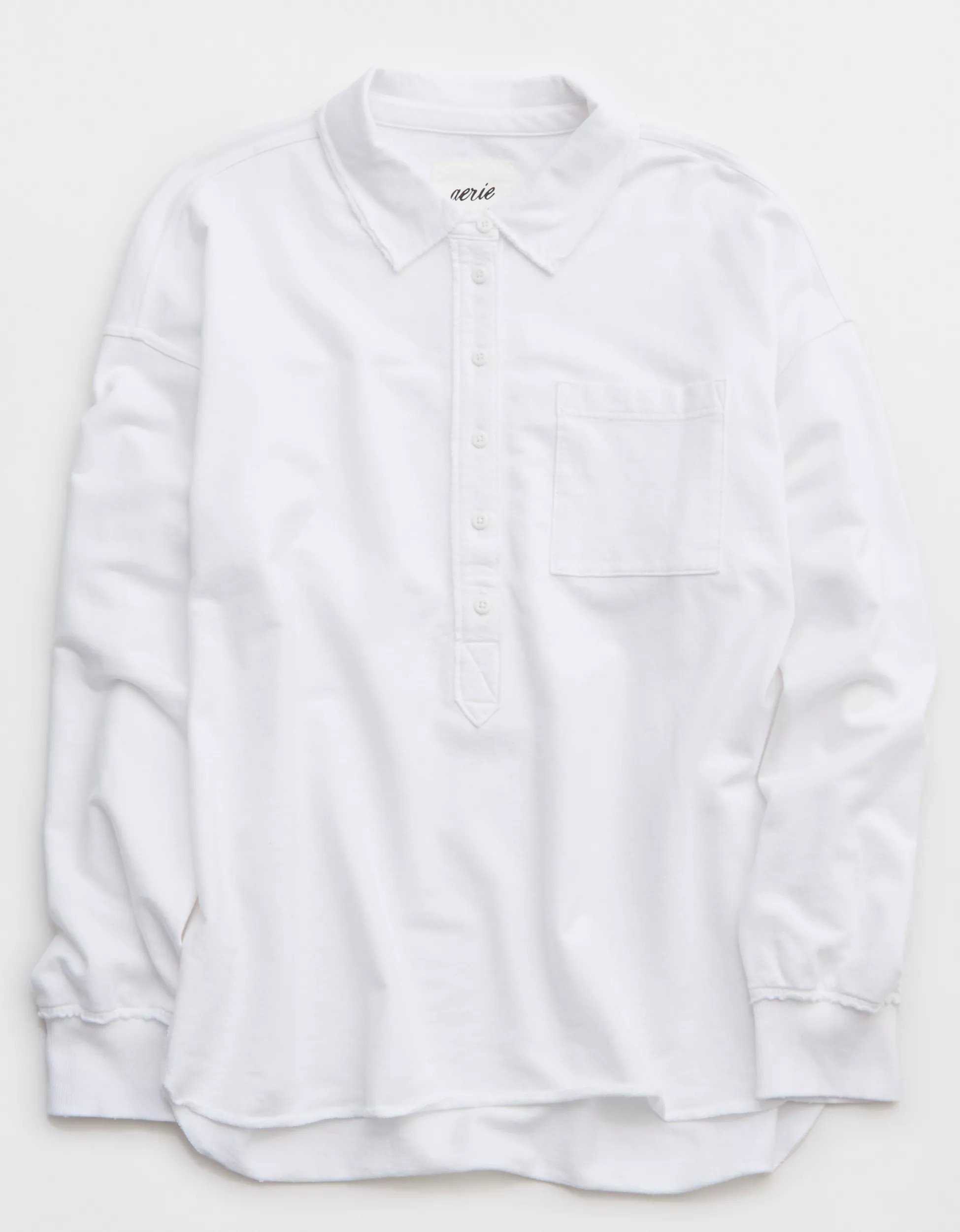 Aerie Take It Easy Popover Polo Sweatshirt | Aerie