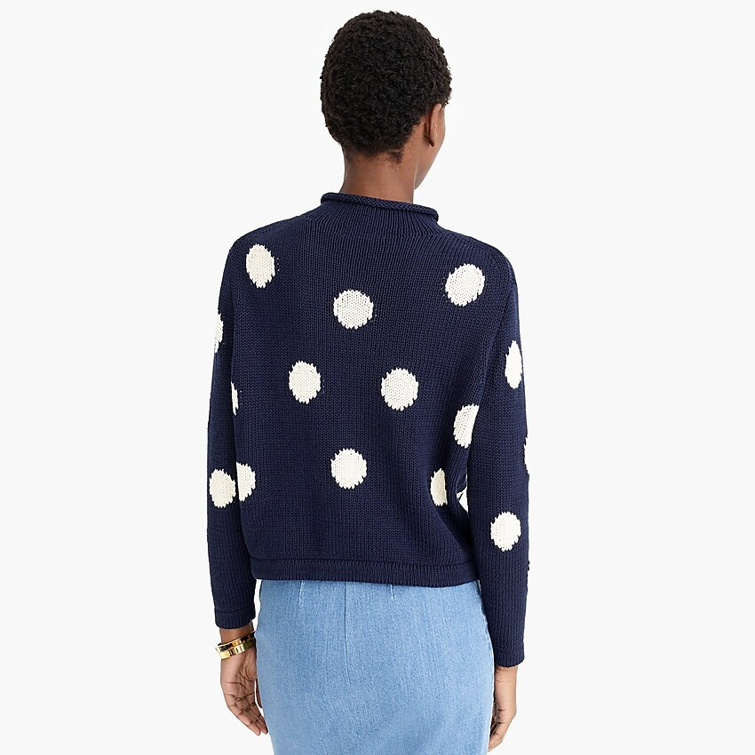 Women's 1988 rollneck™ cropped sweater in dot | J. Crew US