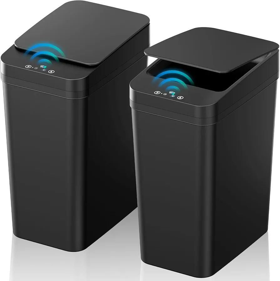 KOEYLE 2 Pack 2.2 Gallon Automatic Touchless Garbage Can, Small Motion Sensor Smart Trash Can, Sl... | Amazon (US)