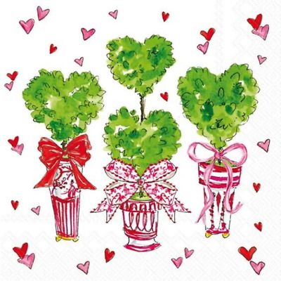 Luxury Paper Cocktail Napkins - Heart Topiary Valentines Day - Pack of 20  | eBay | eBay US
