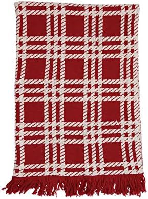 Creative Co-Op 60x50 Knit Plaid Throw with Fringe | Amazon (US)