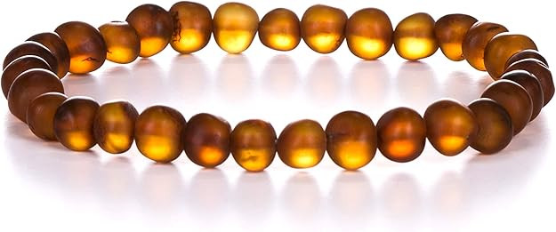 AMBERAGE Natural Baltic Amber Bracelet for Adults (Women/Men) - Hand made From Raw-Unpolished/Cer... | Amazon (US)