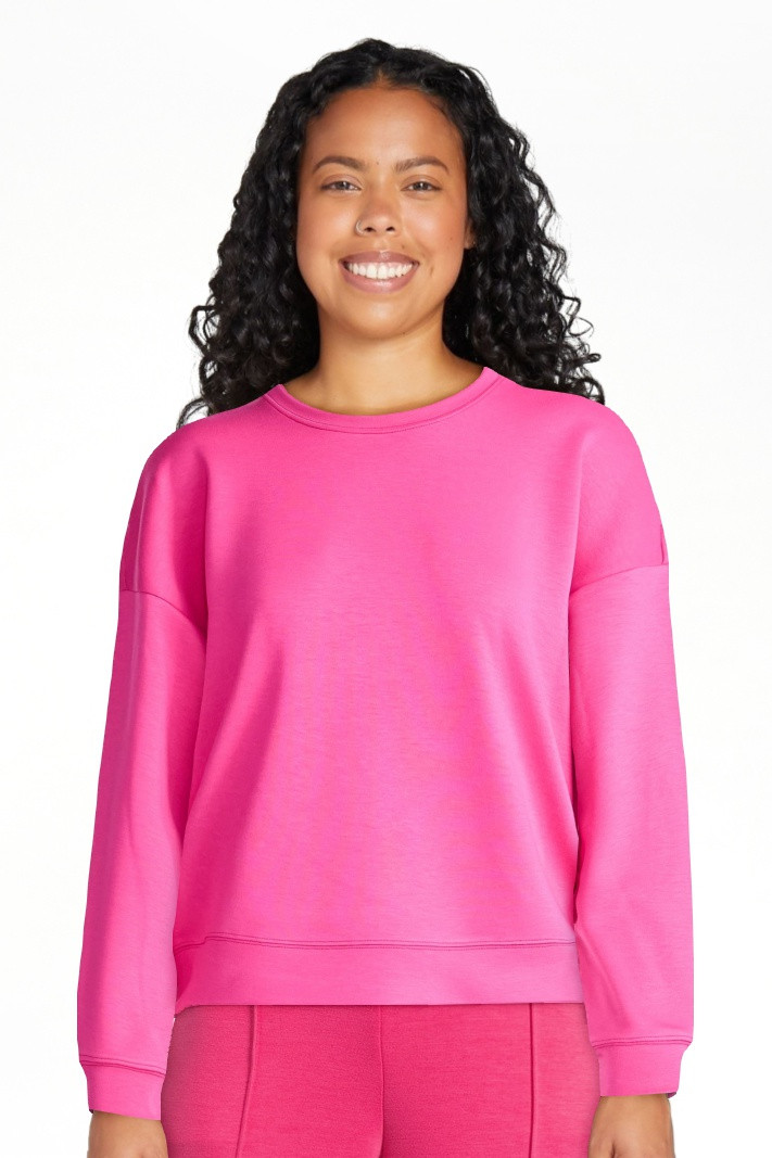 Scoop Women's and Women's Plus New Scubaknit Cropped Sweatshirt with Drop Sleeves, Sizes XS-4X | Walmart (US)