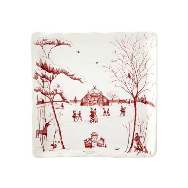 Country Estate Winter Frolic Ruby "Mr. & Mrs. Claus" Sweets Tray | Caitlin Wilson Design