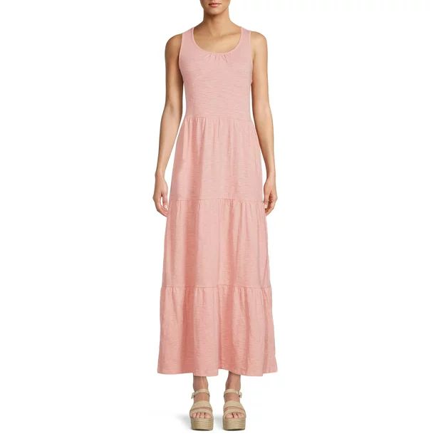 Time and Tru Women's Sleeveless Tiered Maxi Dress - Walmart.com | Walmart (US)