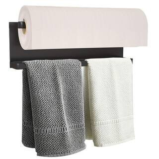 Magnetic Mount Black Finish Paper Towel Holder Iron Kitchen Bathroom Drill Free Space Saving Organizer 1 Piece | The Home Depot