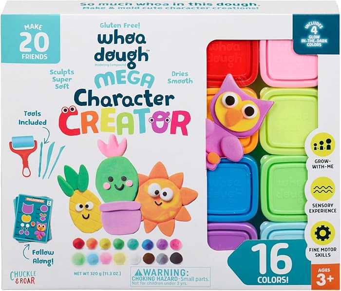 Chuckle & Roar - Whoa Dough Character Creator - 16 Count Packs of Whoa Dough - Creative Mess Free... | Amazon (US)