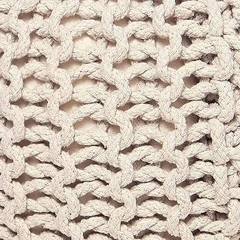 · REDEARTH · Round Pouf Ottoman - Cable Knitted Boho Poof - Home Décor Cord Pouffe Handmade Ci... | Amazon (US)